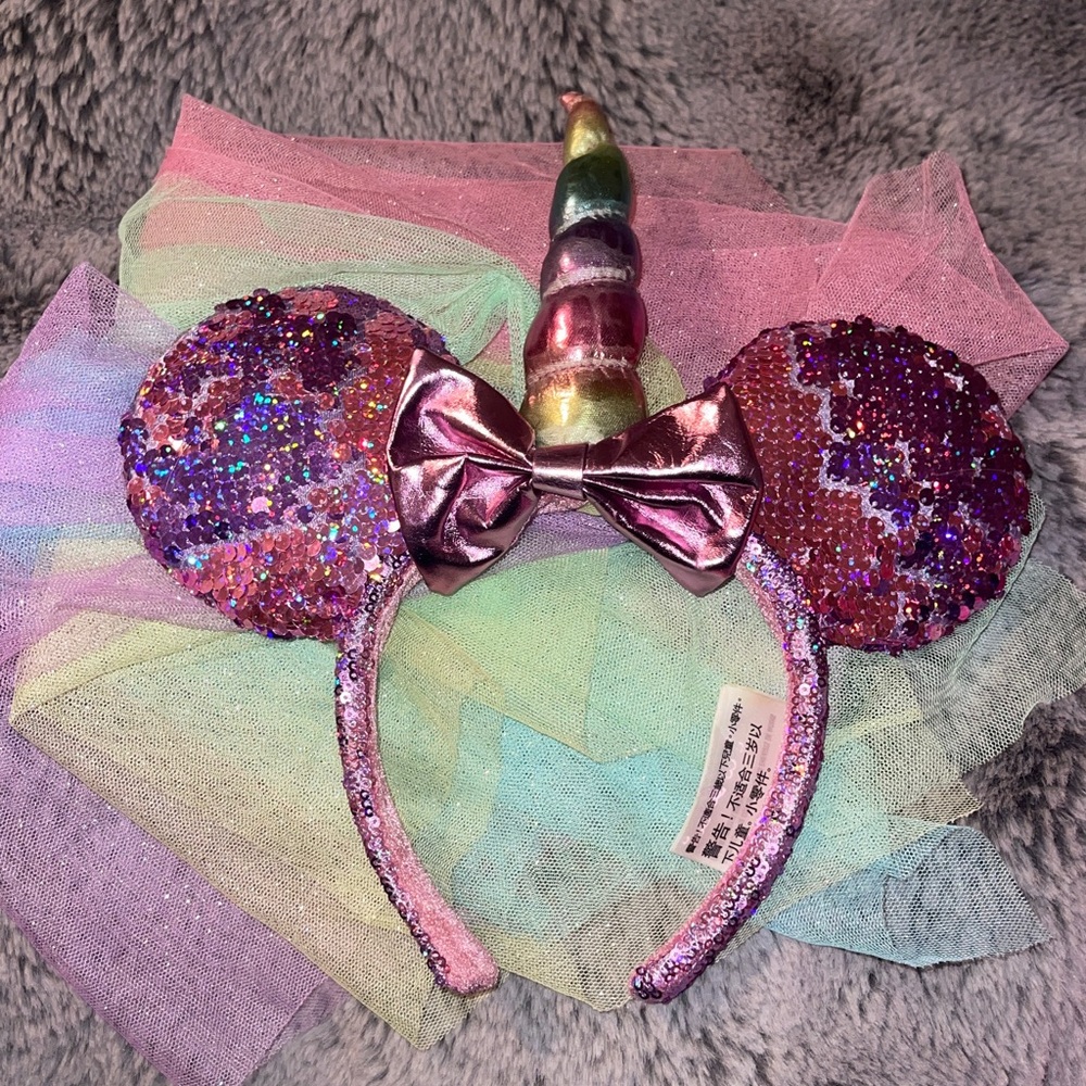 Disney Minnie Mouse Unicorn Princess Ears Mickey PINK Revisable Headband